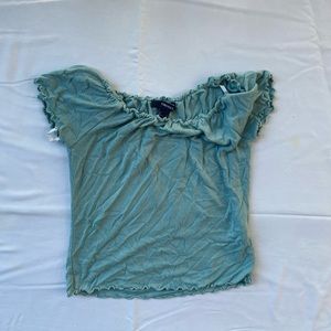 Women’s/Teens Forever 21 Off the Shoulder Green Crop Top